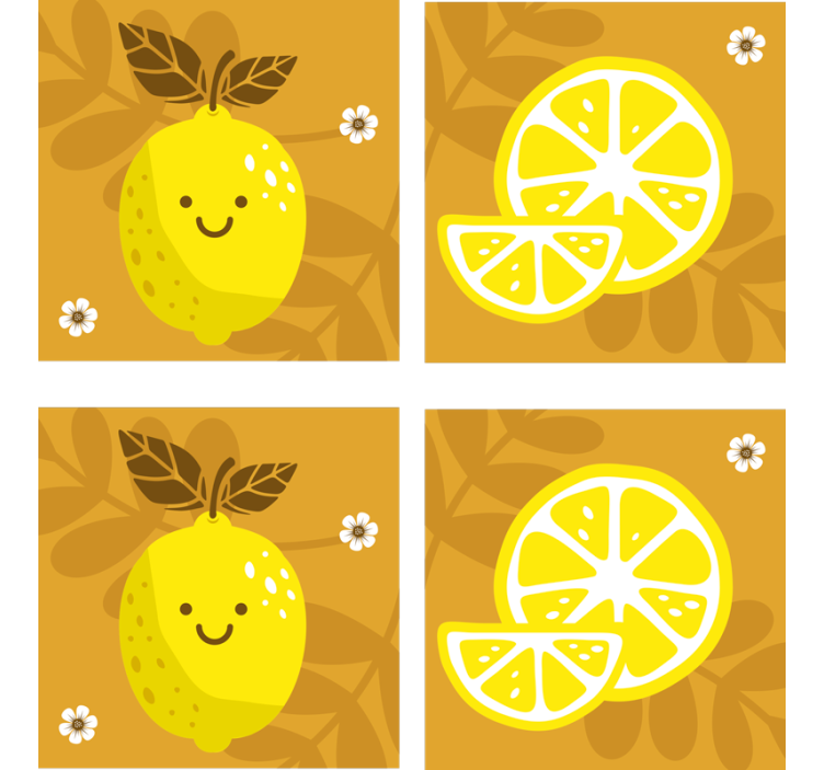 Cartoon Lemons citrus coaster - TenStickers
