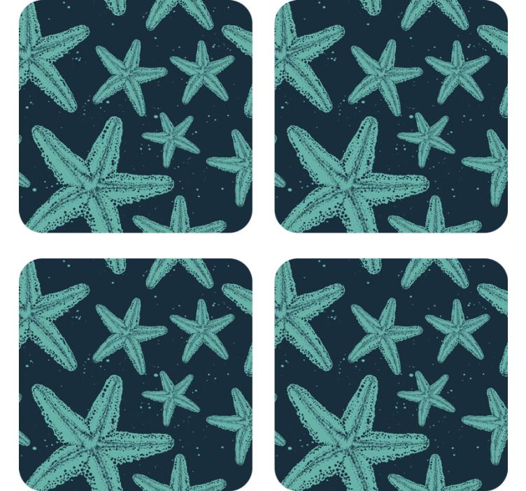 Geek coasters with starfish patterned surface - TenStickers