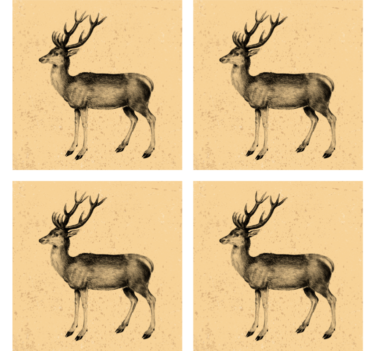 Deer illustration modern coaster - TenStickers