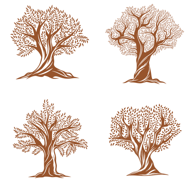 Beer mats with intricate tree silhouettes - TenStickers