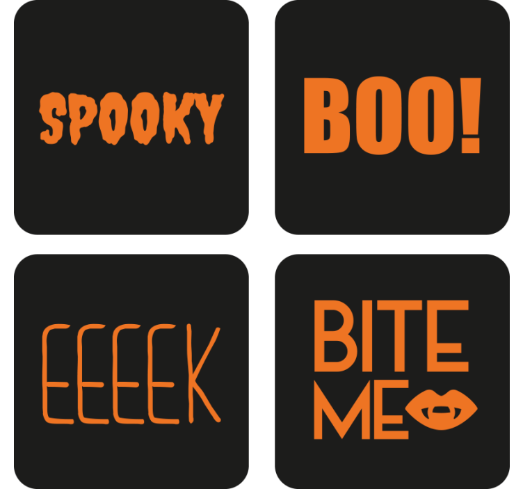 Scary boo halloween coaster - TenStickers