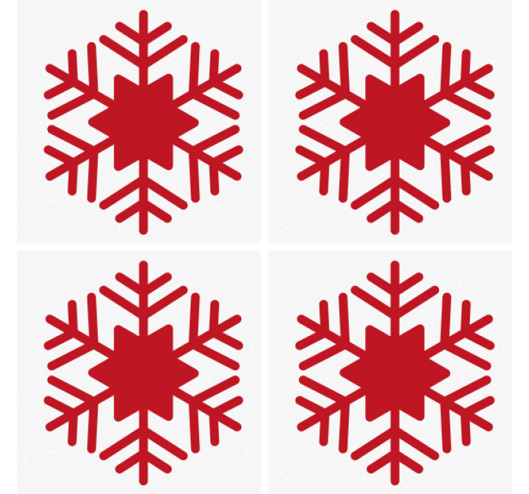 Christmas coaster red snowflake design - TenStickers