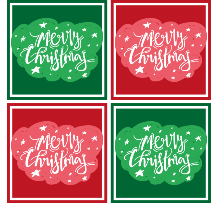 Christmas coaster with joyful holiday typography - TenStickers