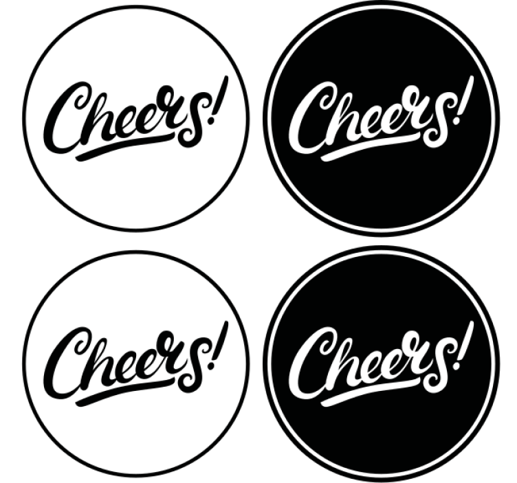 Sentence cheers y'all  text coasters - TenStickers