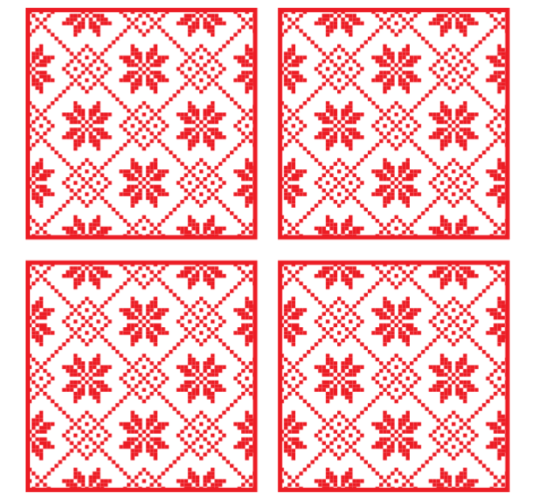 Christmas coaster in red floral design - TenStickers