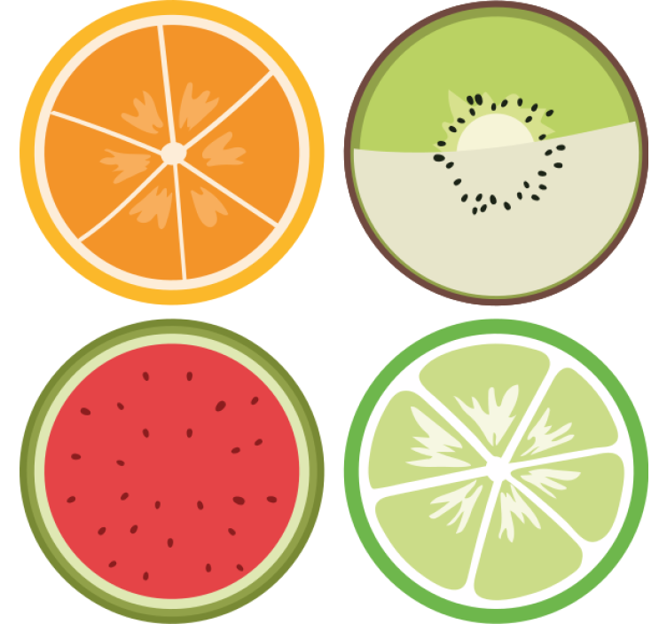 Different fruits  modern coaster - TenStickers