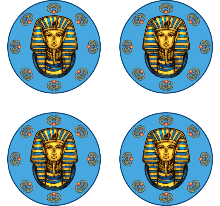 Geek coasters egyptian pharaoh portrait - TenStickers