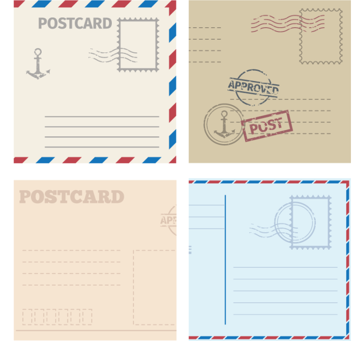 Modern coasters vintage postcard design - TenStickers