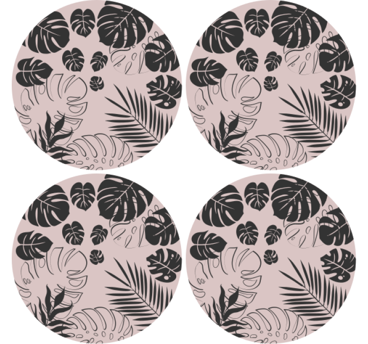 Monstera leaf patterns coasters - TenStickers