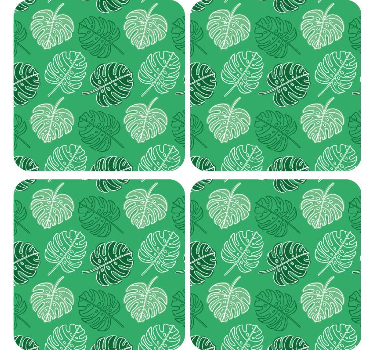Coasters with leafy patterned surface - TenStickers