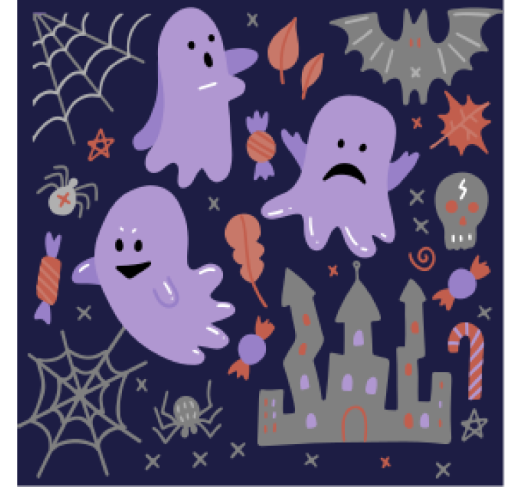 Halloween coaster with playful ghosts design - TenStickers