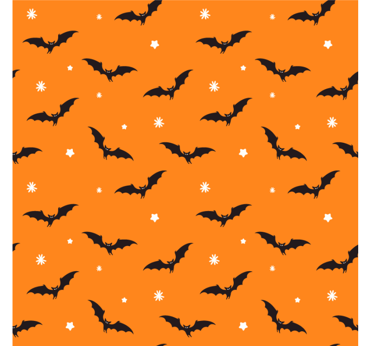 Halloween coaster with orange bat pattern - TenStickers