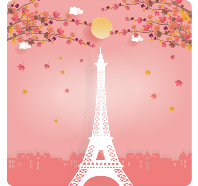 Modern coasters eiffel tower autumn view - TenStickers