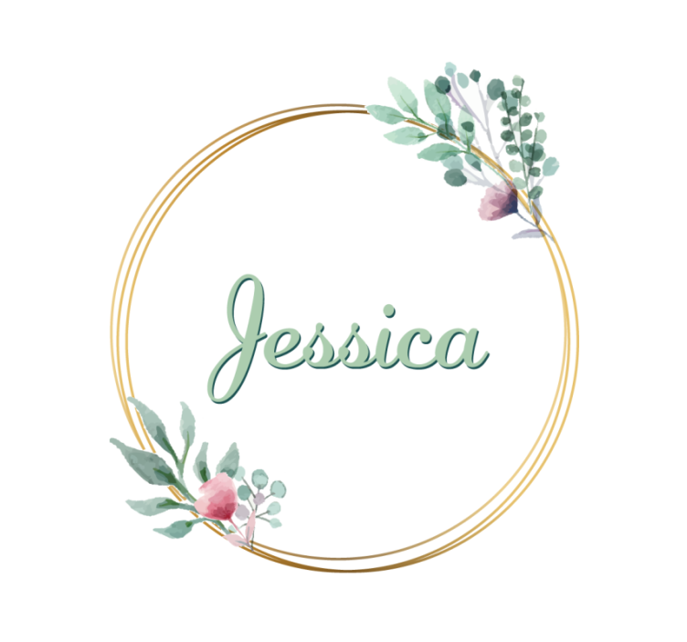 Personalisable coasters floral name customization - TenStickers