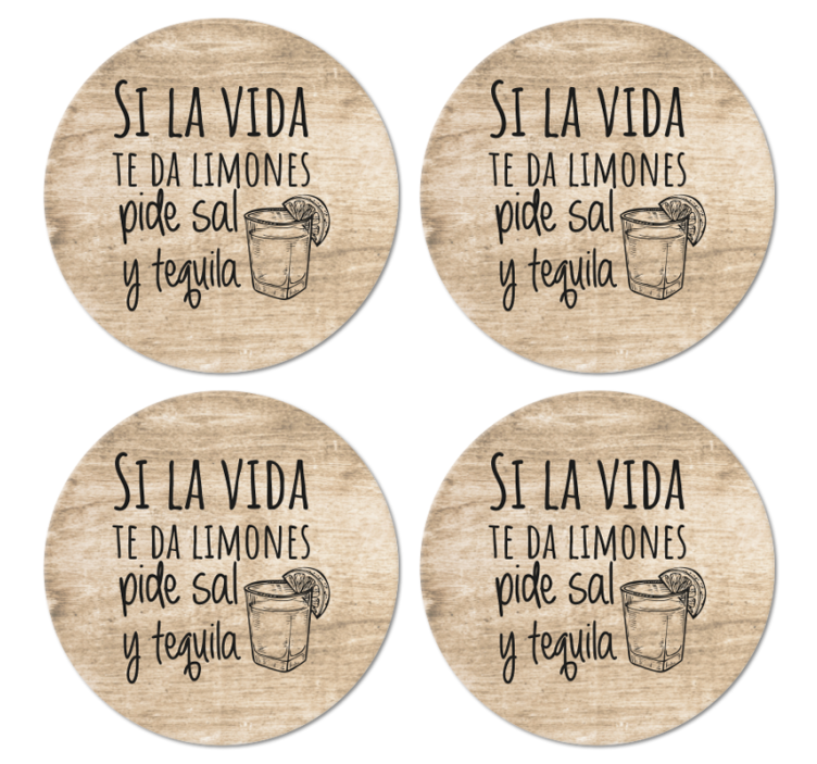 Text coasters savor life's moments - TenStickers