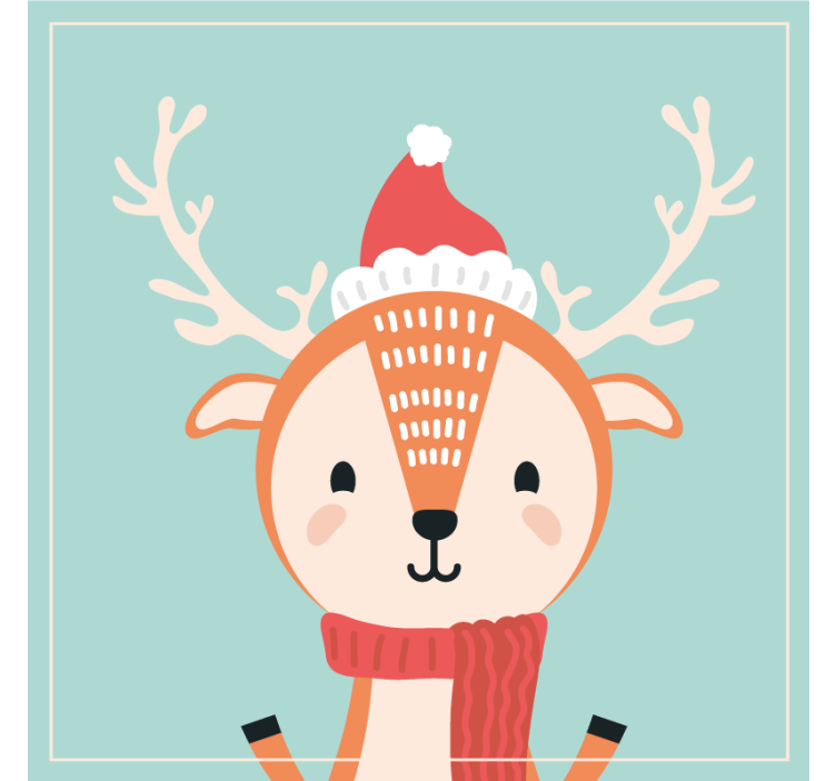 Christmas coaster featuring a festive reindeer design - TenStickers