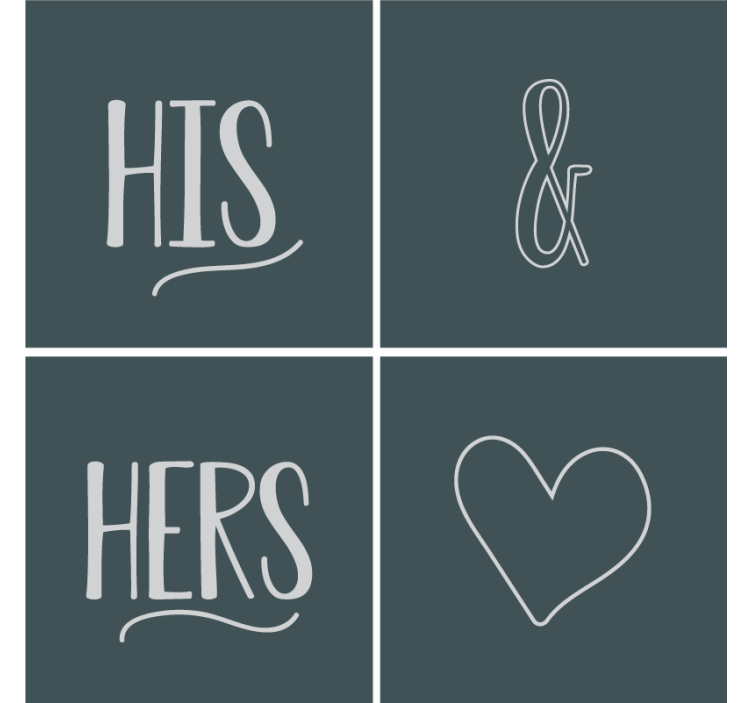 His and Hers text coasters - TenStickers