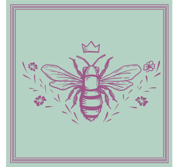 Geek coasters bee with crown - TenStickers