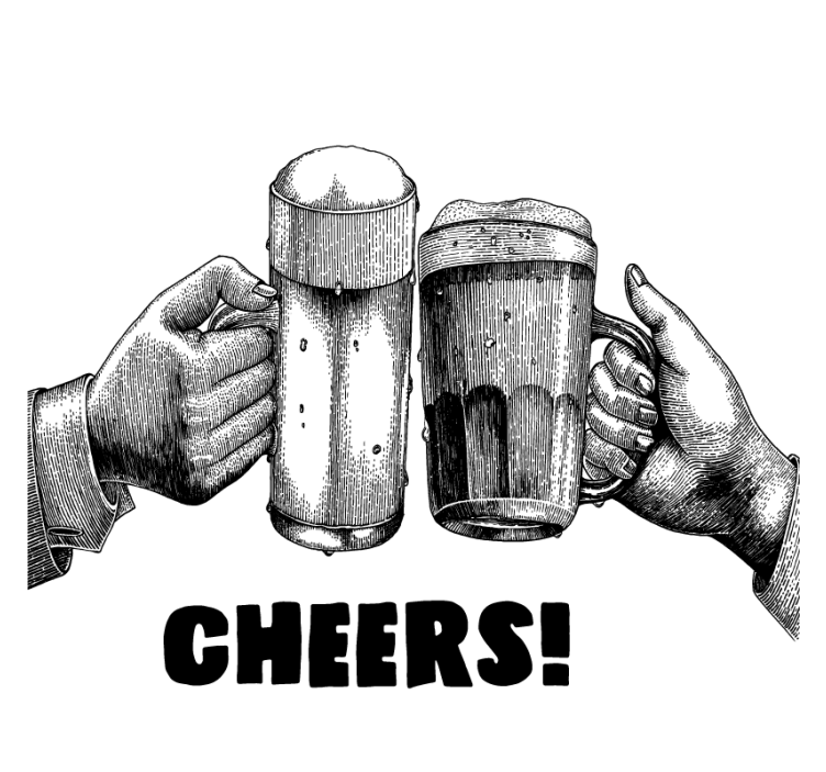 Cheers saying text coasters - TenStickers