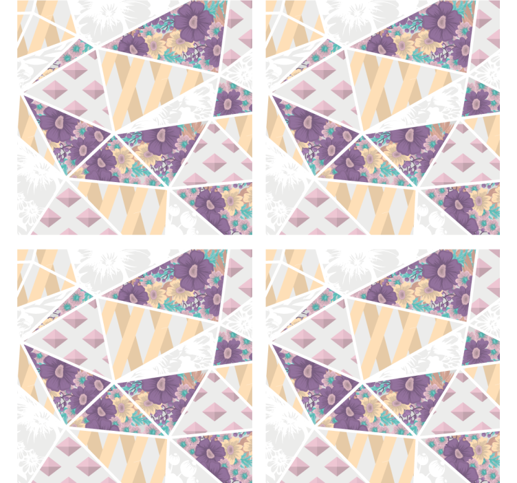 Patchwork floral pattern more coasters - TenStickers