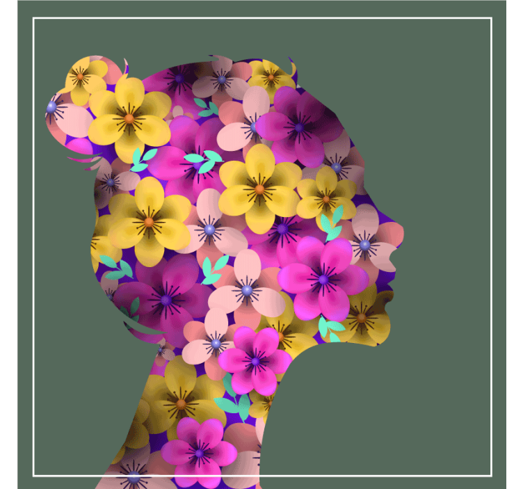 Modern coasters floral silhouette design - TenStickers