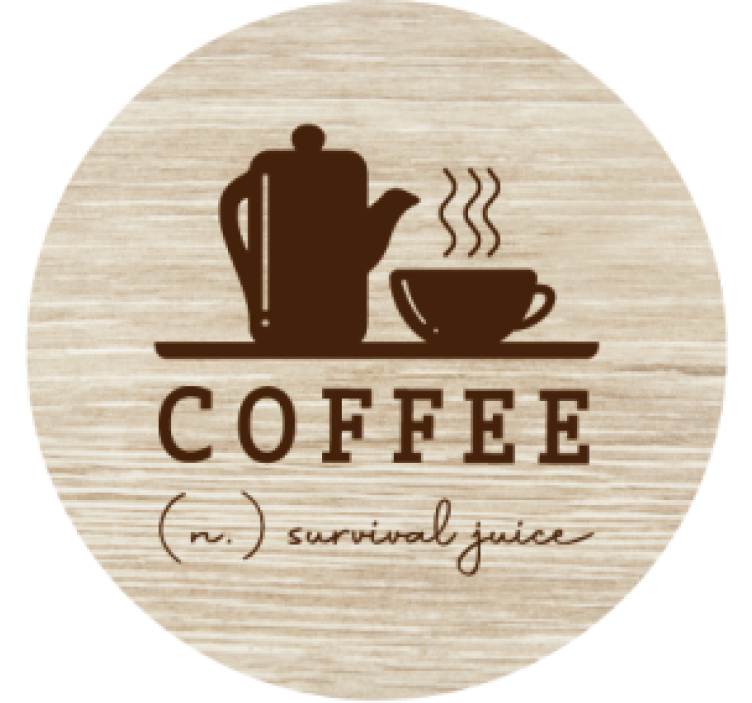Coffee - survival juice text coasters - TenStickers