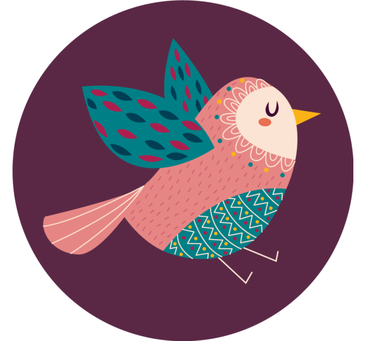 Geek coasters whimsical bird design - TenStickers