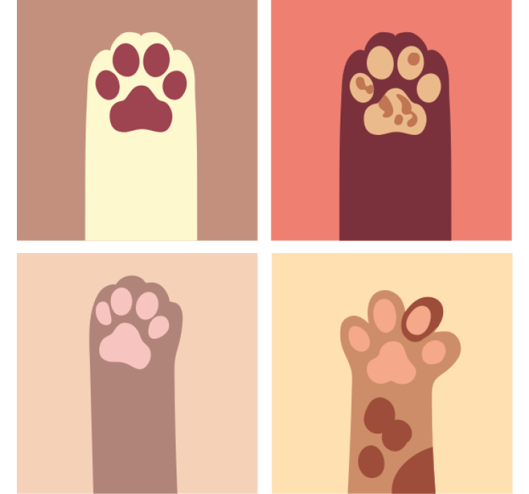 Geek coasters paw print patterns - TenStickers