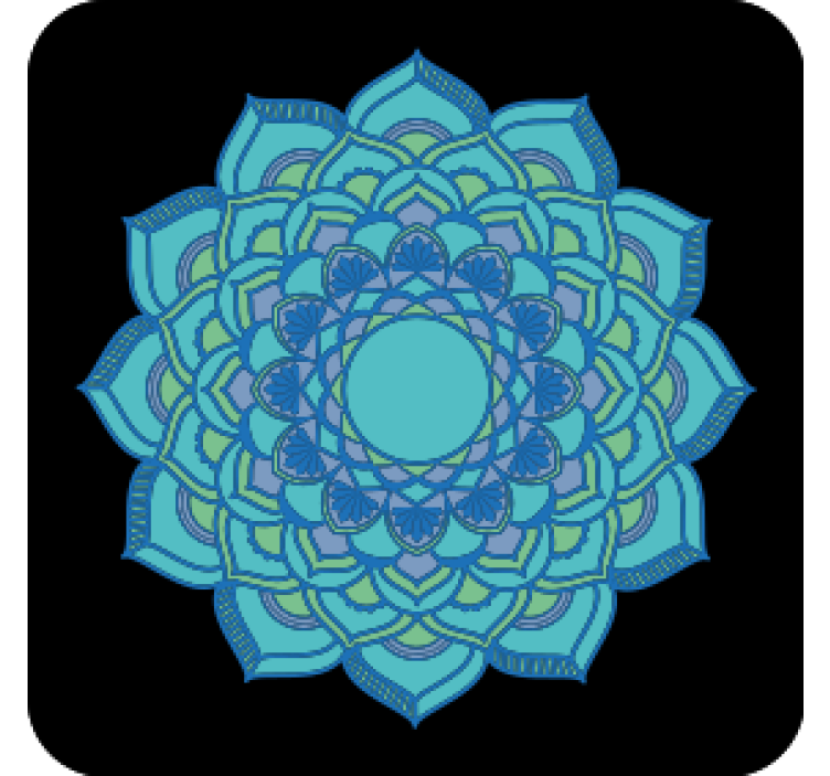 Intricate blue floral coasters - TenStickers