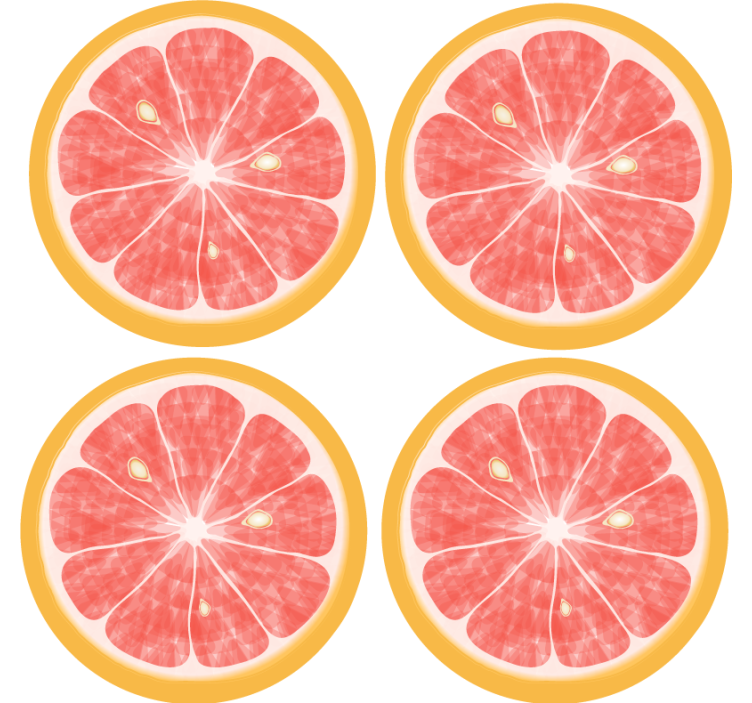 Grapefruit pink slice more coasters - TenStickers