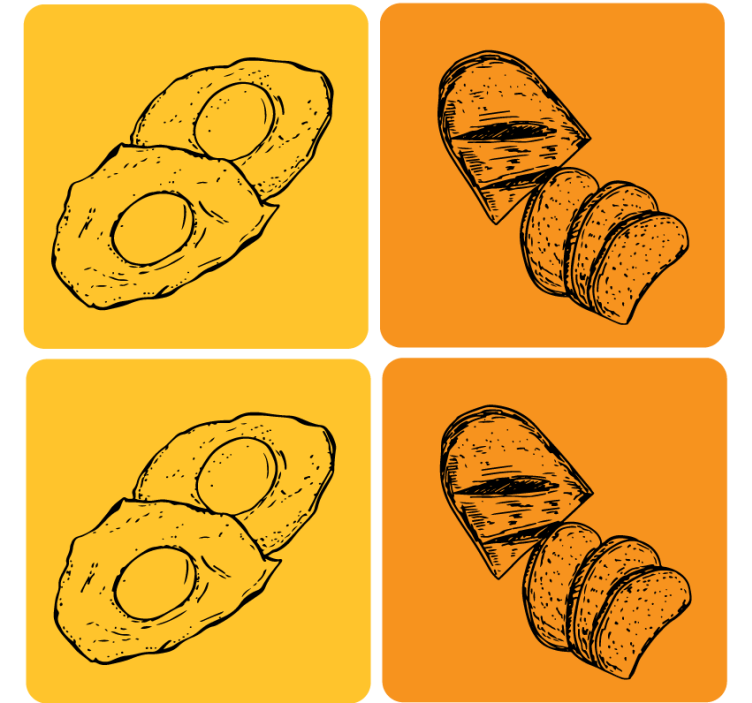 Modern coasters sliced avocado and bread - TenStickers