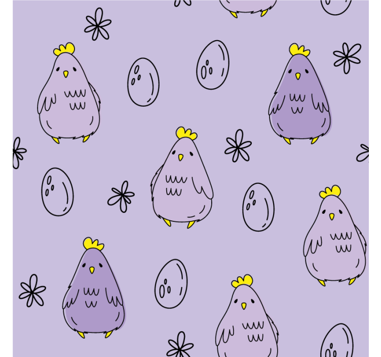 Purple pattern with chicken and egg coaster - TenStickers