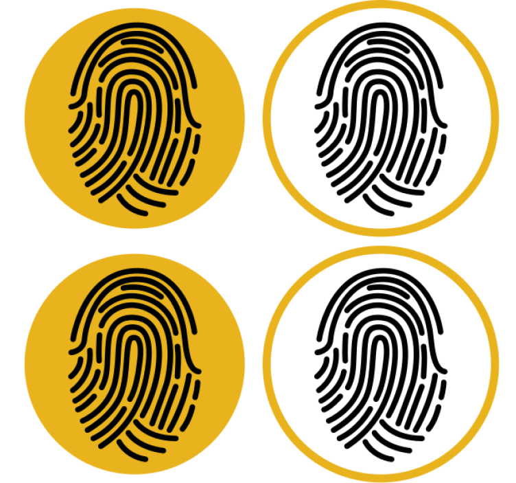 Geek coasters with unique fingerprint designs - TenStickers