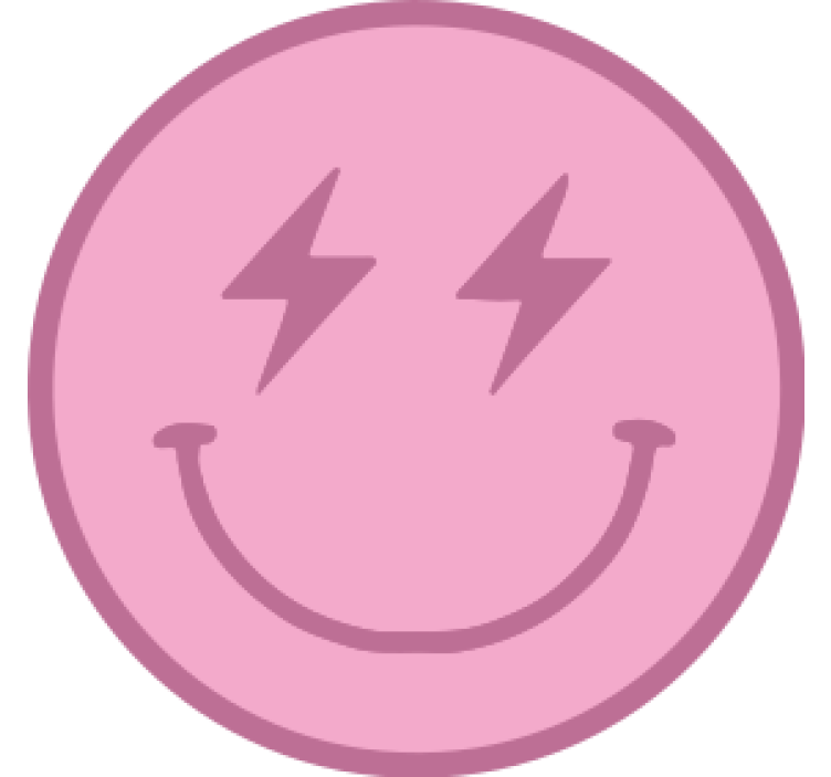 Geek coasters playful pink smiley design - TenStickers