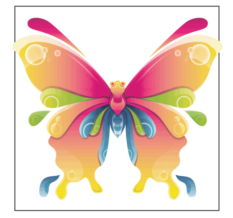 Colourful painted butterfly more coaster - TenStickers