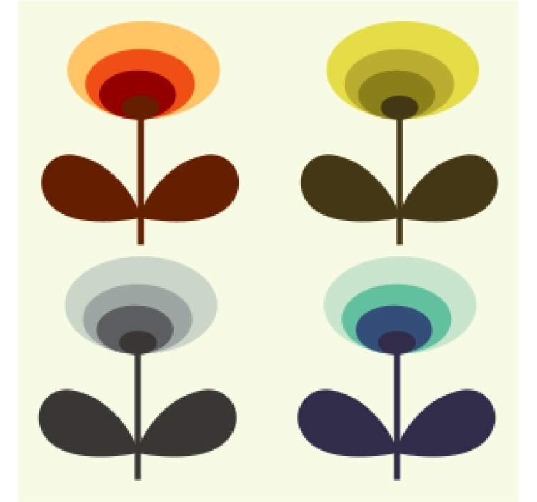 Layered floral shapes coasters - TenStickers