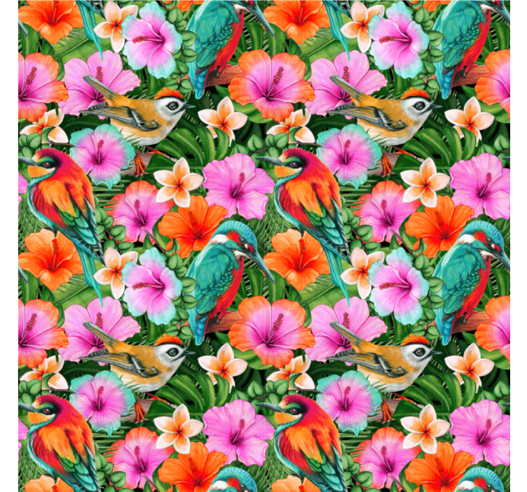 Modern coasters tropical birds and flowers - TenStickers