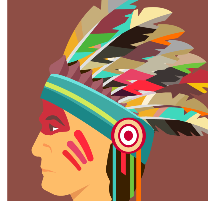 Ethnic and coloured head modern coaster - TenStickers