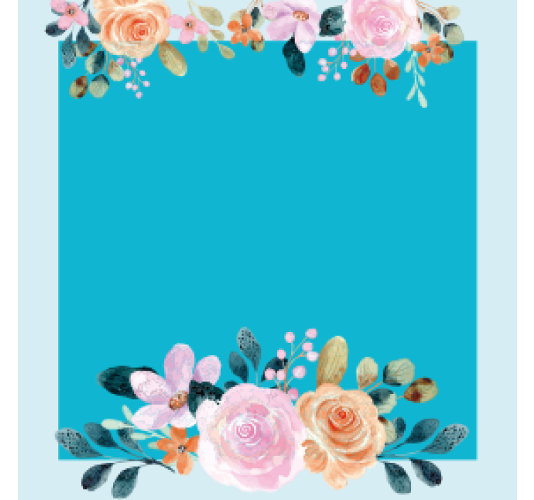 Personalisable coasters floral accent rectangle - TenStickers