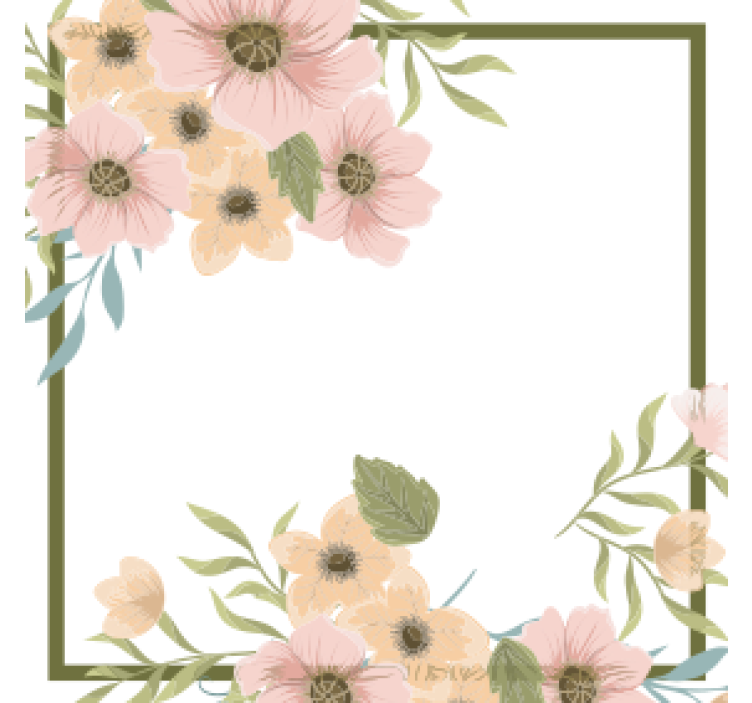Laurel flowers flower coaster - TenStickers