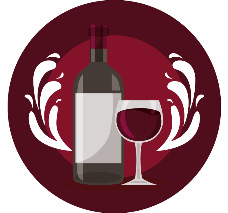 Beer mats wine bottle and glass design - TenStickers