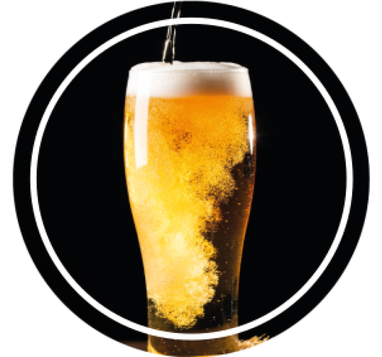 Beer mats bubbly beer in glass - TenStickers