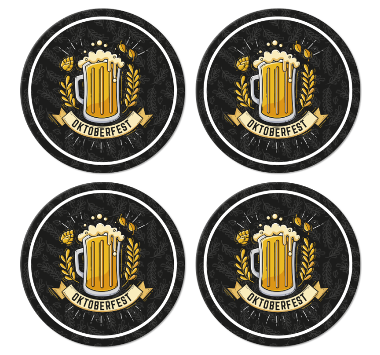 Oktoberfest beer feast festival vintage coasters - TenStickers