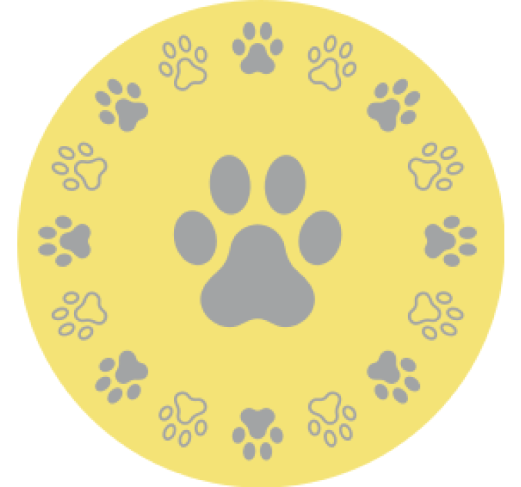 Dog footprints pantones modern coaster - TenStickers