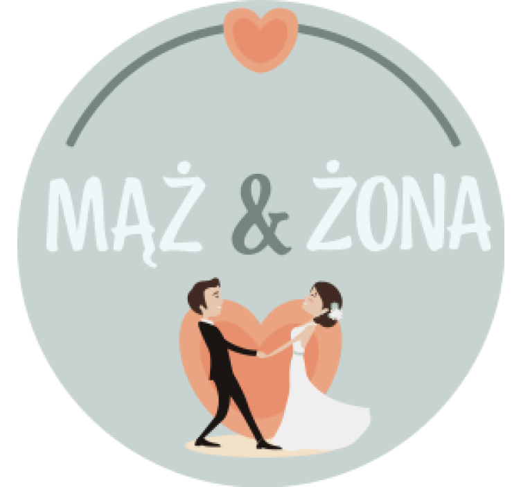 Wedding coasters bride groom couple heart - TenStickers