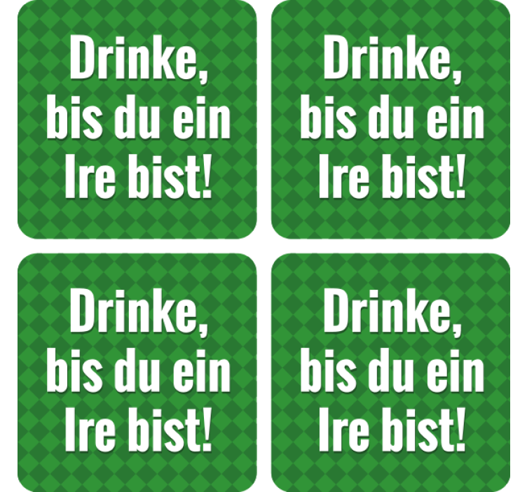 Beer mats with green plaid quotes - TenStickers
