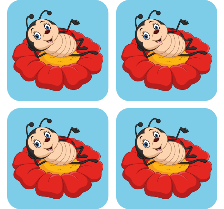 Geek coasters cheerful insect design - TenStickers