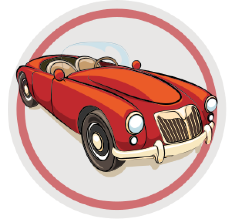 Geek coasters vintage red sports car - TenStickers