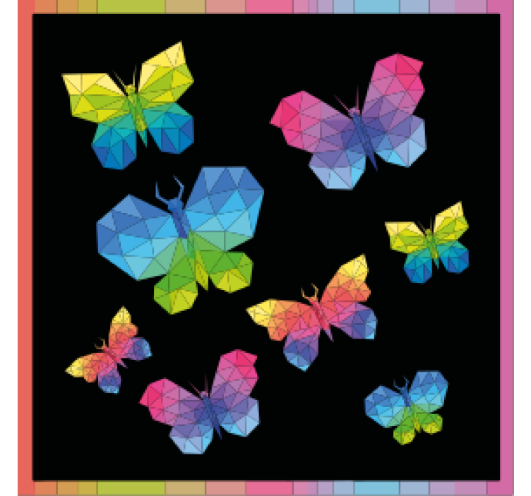 Geek coasters colorful geometric butterflies - TenStickers