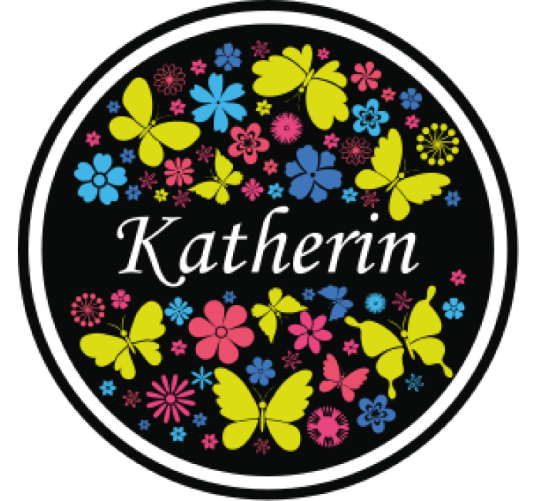 Personalisable coasters with floral butterfly design - TenStickers